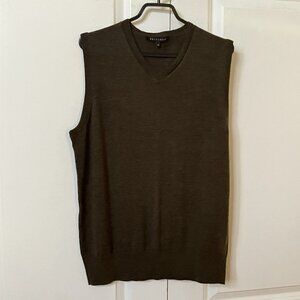 Britches Sweater Vest Mens L Brown Merino Wool Knit V-neck Grandpa Academia
